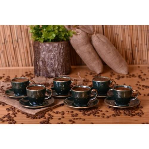 Porcelain Coffee Cup Luxury Set Of 12 Quality Saucer Holders Turkish Coffee Tea Cups with Bamboo Saucers Plate Dish Kitchenware
