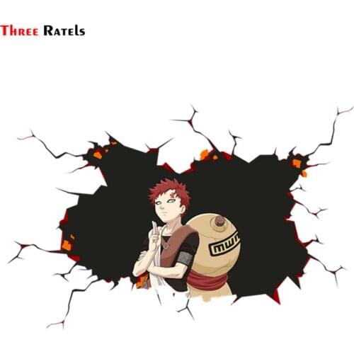 Three Ratels CHY13 Gaara Cool Funny Anime Cartoon 3D Sticker For Car Road Bike Sticker Decal