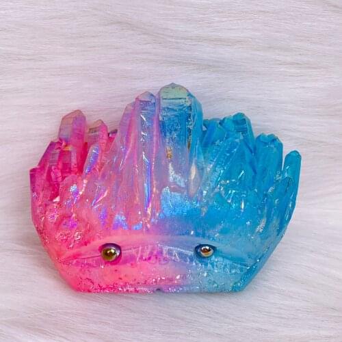 Natural Crystal Cluster Electroplating Hedgehog Minerals For Home Decoration As Gift