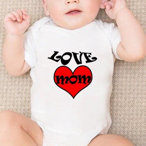 Love Mom Baby Rompers New Cartoon Baby Clothes Jumpsuit for Children Twins Boy Jumpsuit for Girls Pregnancy Announcement Clothes
