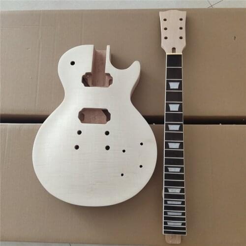 Best 1 Set Unfinished Electric Guitar Neck And Body Guitar Kit DIY Part