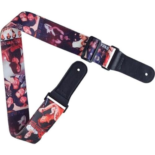 PT-305 Guitar Strap Printed Leather Head Strap for Electric Guitar and Bass Guitarra Accessories Stringed Musical Instrument