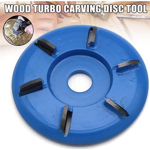 Four/Six-Tooth Red/Blue Power Wood Carving Disc Tool Milling Cutter For 16mm Aperture Angle Grinder Diameter 90mm Polishing