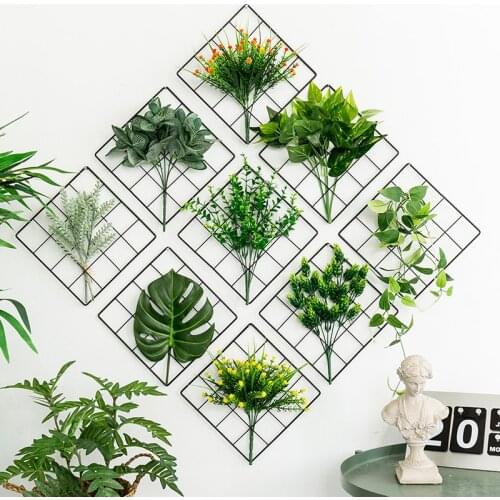 Metal Grid Decoration Wedding Backdrop Wall hanging Plants Iron Storage Rack DIY Home Decoration Bedroom beautify Fake Plants
