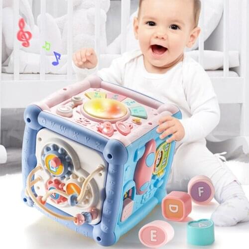 Multifunctional Musical Baby Hand Drums Toys Toddler Box Music Cube Table Desktop Early Education Music Study For Christmas Gift