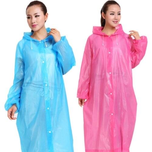 Fashion EVA Raincoat Adult Emergency Waterproof Hood Poncho Travel Camping Must Rain Coat Unisex Clear Raincoat