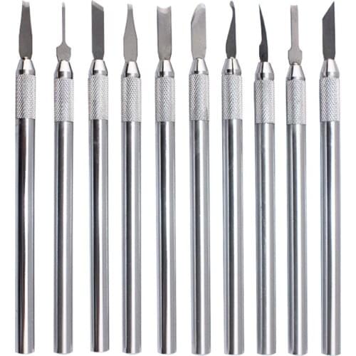Diy 10Pcs Wax Knife Kit include Blade Dental Instruments Equipment wax toiletry kit of thomas sculpture knife bag