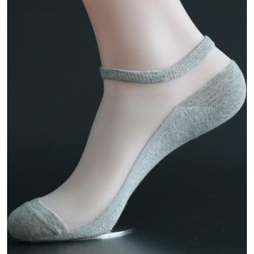 2 Pairs/Lot Summer Men Cotton Bottom Ice Silk Thin Business Socks Teen Short Tube Low Cut Invisible Meias Cool Chausseteet Homme