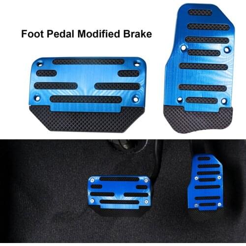 Aluminum Alloy Foot Pedal Modified Brake Throttle Aluminum Alloy Non-slip Anti-Skid Pad Foot Pedal Modified Brake One Pair