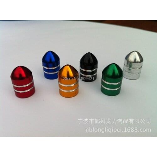 Whole Sale 100pcs/lot Colored aluminum Schrader Valve Dust Caps for Cars Bikes Scooters Quads Schrader SUV 4x4 Vans six-color