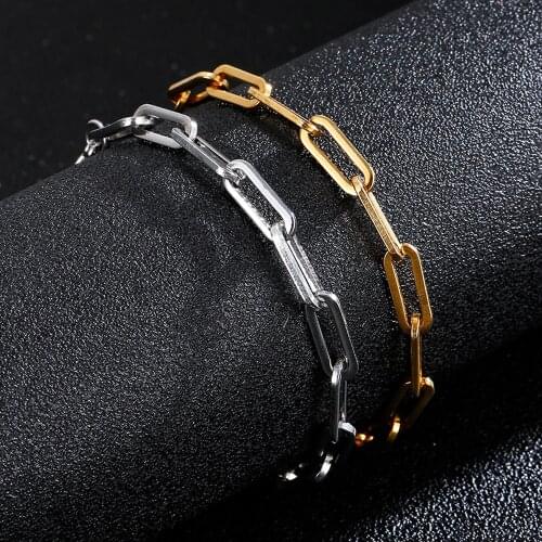 40-90CM Hip Hop Stainless Steel Necklace Flat Chic Link For Men Women High Quality Jewelry Gift Wholesale