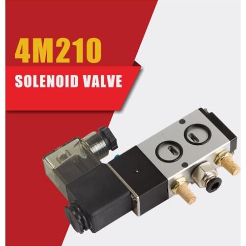 Pneumatic 4M210-08 Solenoid Valves 1/4'' 12V 24V DC 110V 220V 5 Way Plate Mount 2/5 Control Valves 4M210-08