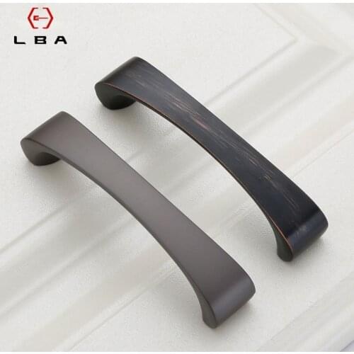 Pearl Black Zinc Alloy Cabinet Handles Modern Drawer Knobs Wardrobe Door Handle Simple European Furniture Hardware Handle