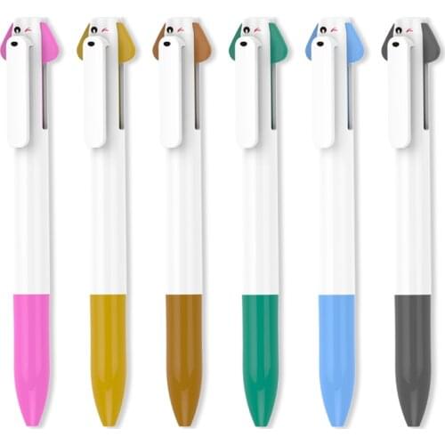 500 pcs/lot Ballpoint Pen Double Color Refills Click Action Plastic Custom Baby dog Promotional Pen Imprint Company Logo Pen