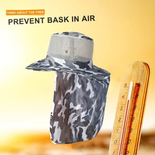 Outdoor Fishing Hat Wide Brim Breathable Quick Dry Camouflage Hat UV Protection Sun Shade Unisex Hunting Hiking Caps