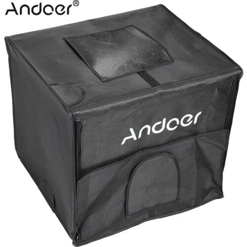 Andoer 40*35*35cm Photography Studio LED Light Tent Kit Softbox with 2 Light Panels 3 Color Backdrops Power Adapter Carrying Bag