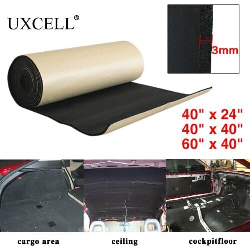 UXCELL 3mm/5mm/8mm/10mm Thick Car Soundproof Cotton Insulation Foam Sound Absorption Hood Roof Fender Deadener Mat