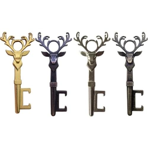 20pcs Vintage Deer Head Bottle Opener Retro Innovative Zinc Alloy Key Pendant For Kitchen Home Gift