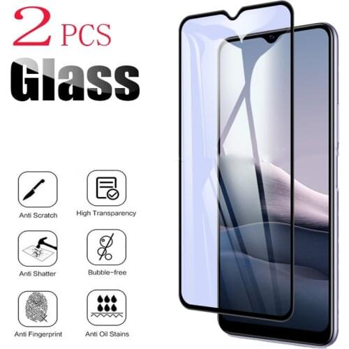 2PCS For Vivo Y20 Y20i Y20s Screen Protector Case Full Glue Tempered Glass Protective 9H Cover On V2029 V2027