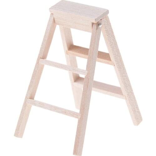 1:12 Dollhouse Miniature Furniture Doll Wooden Ladder toy Nude 6*3 cm