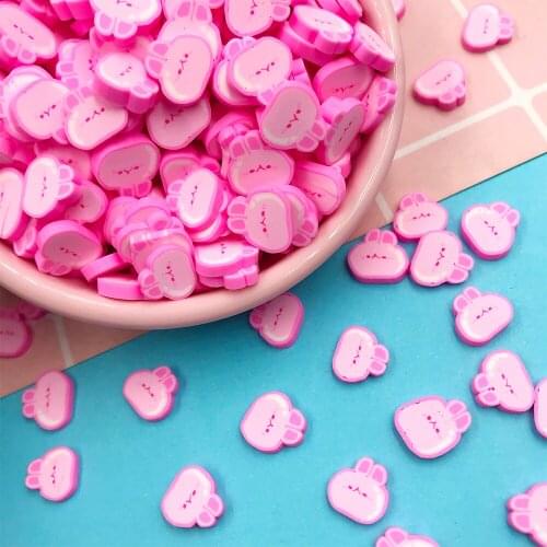 100g/lot 10mm Cartoon Rabbit Polymer Slice Hot Clay Sprinkles for Slime Filling Material DIY Shaker Card Decoration Accessories