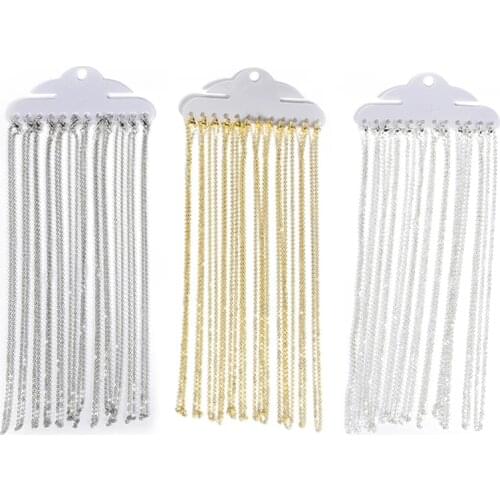 12pcs/lot Metal Open Link 2.0mm Necklace Chains with Lobster Clasps for Jewelry Making DIY Accessories Supplies 42cm