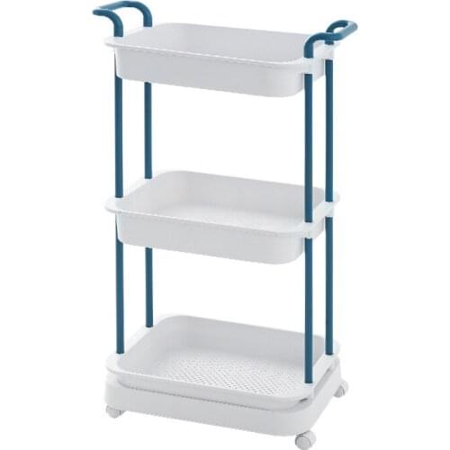2/3 Tiers Plastic Movable Home Kitchen Organizer Rolling Tool Storage Racking Trolley Utility Carts