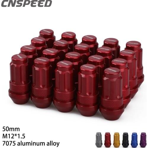 20pcs/Set Racing Aluminium Alloy Wheel Lug Nuts Screw m12x1.5 m12x1.25 Length 50mm Anti Theft Wheel Lug Nuts