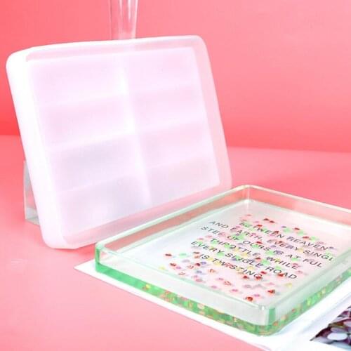 2021 NEW Transparent Silicone Mould Resin Decorative Craft DIY Oversized square tray Mold epoxy resin molds for jewelry