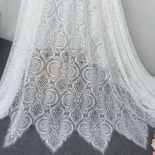 3M/Lot Retro Eyelash Lace Fabric 150CM Wide DIY Craft Wedding Dress Clothing Cheongsam Curtains Tablecloth Accessories CR2636