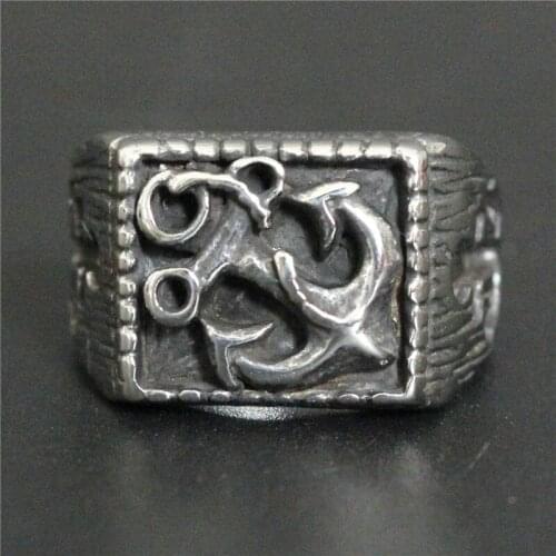 3pc/lot Newest Design Hollow Out Anchor Ring 316L Stainless Steel Punk Style New Anchor Ring