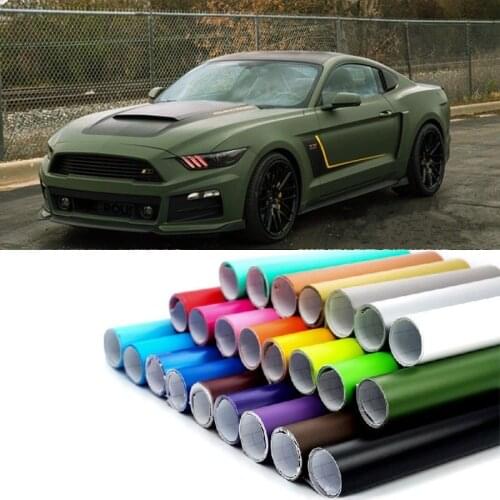 50*300 Fashion Car Styling Stickers Army Green Matte Flim PVC Vinyl Wrap Car Body Film for Motorcycle Bicycle Auto Accessories
