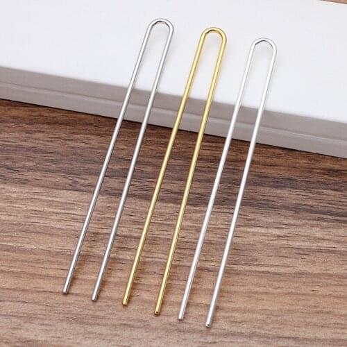50pcs/lot 11*110mm Hairpin Blank Metal Hair Fork Handmade DIY Hairwear Hair Accessories For Women