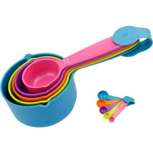 5x Measuring Cups + 6x Measuring Spoons Ladles TSP 100% Food Grade FDA LFGB Tea Spoon Solid color