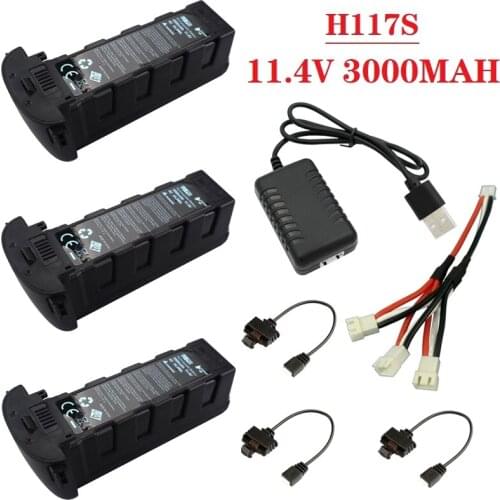 11.4v 3000mAh Battery and 2.0Ah Charger for Hubsan h117s Zino PRO GPS RC FPV Racing Camera Drones Quadcopter Parts 11.4V Battery