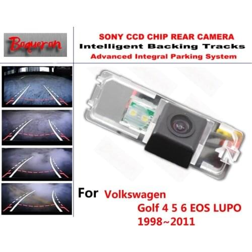 For Volkswagen Golf 4 5 6 EOS LUPO 1998~2011 CCD Car Backup rearview Parking Camera Intelligent Tracks Dynamic Guidance Rear Ca