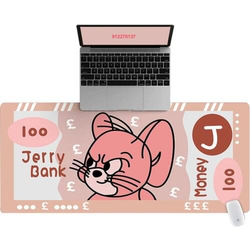 90x40cm Large HD Cartoon Funny Jerry Pattern Office Computer Desk Mat Laptop Cushion Desk Non-slip Mat Gamer Mousepad Mat