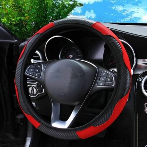 Car Steering Wheel Cover Without Inner Ring Elastic Band Grip Cover Hand Sew 6 Styles Suede Comfortable For 37-38 CM Accessories