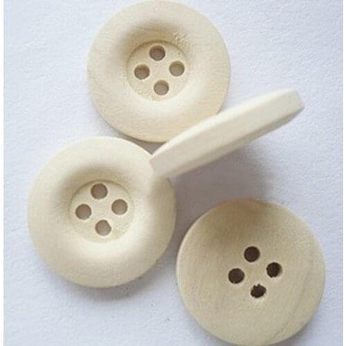 50pcs tower Wooden Buttons 4 Holes Natural Sewing Button Craft Scrapbooking Products 18mm 002002007