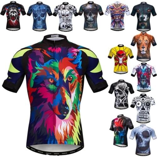 Weimostar Breathable Wolf Cycling Jersey Men Summer MTB Bike Jersey Quick Dry Bicycle Shirt Cycling Clothing Maillot Ciclismo