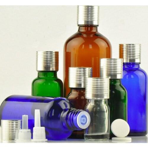 30 pcs Essential Oil Bottle Glass Perfume Aroma Vial with Inner Plug Empty Medicinal Bottle Silver Thread Cap Cosmetic Container