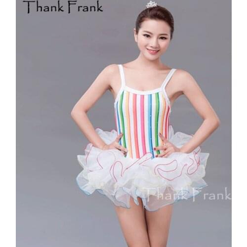 Colorful Sequin Camisole Ballet Tutu Dress Girls Adult Dance Costume Thank Frank C44