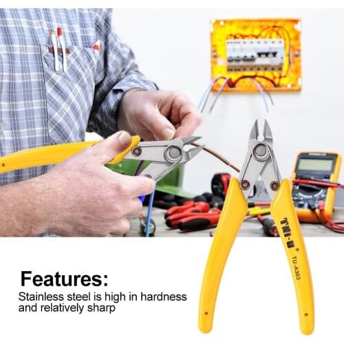 Wire Cutters Electrical Cable Cutting Pliers Anti-Slip Mini Rubber Handle Diagonal Snips Flush Industrial Lock Pliers