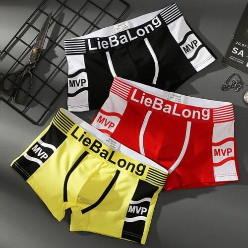 Mens Underwear Cotton Personality Men Boxers Young Boyshort Summer Trend Loose Pants Thin Shorts
