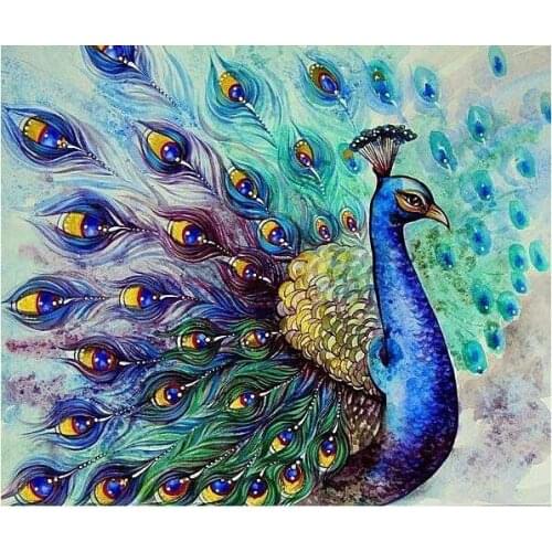 Cross Stitch Kits Beautiful Peacock Animal Crafts 14CT Unprinted For Embroidered Handmade Arts Oil Painting Wall Home Decor