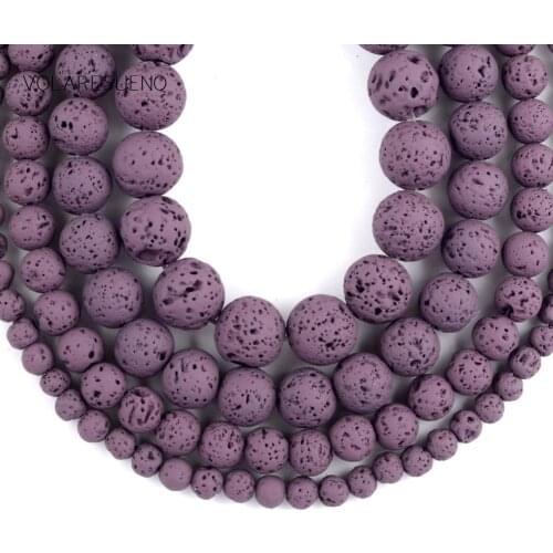 Natural Stone Dark Purple Hematite Lava Stone Round Beads For Jewelry Making 4mm-12mm Fit Diy Bracelet 15