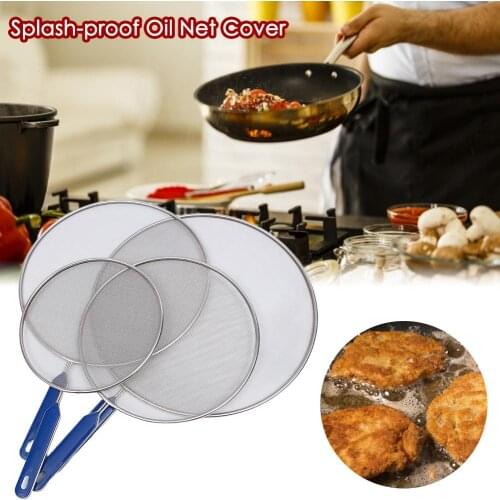 Stainless Steel Splash Screen Kitchen Splash-proof Oil Net Cover Anti-splatter Grease-proof Skillet Pan Cover Cooking Tools