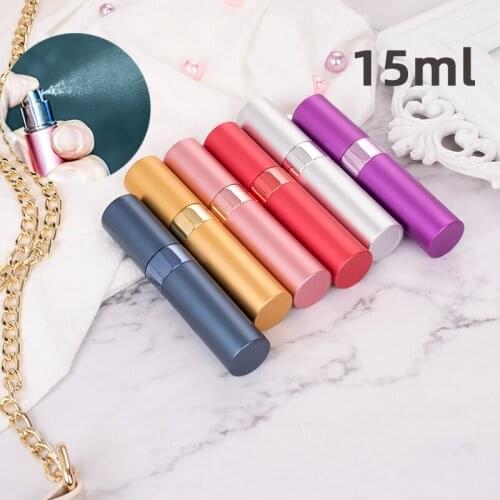 15ml Portable Refillable Perfume Spray Bottle Aluminum Makeup Water Atomizer Bottles Empty Container Travel Tool 20pcs/lot
