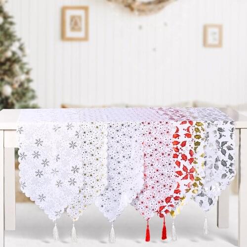 Christmas Table Runner Fashion Fabric Christmas Table Desktop Decorative Tablecloth Christmas Ornament 2022 New New Years Gift