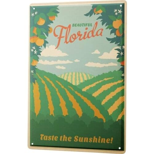 SINCE 2004 Tin Sign Metal Plate Decorative Sign Home Decor Plaques World Trip Florida Orange Groves Decorative Wall Plate 8X12